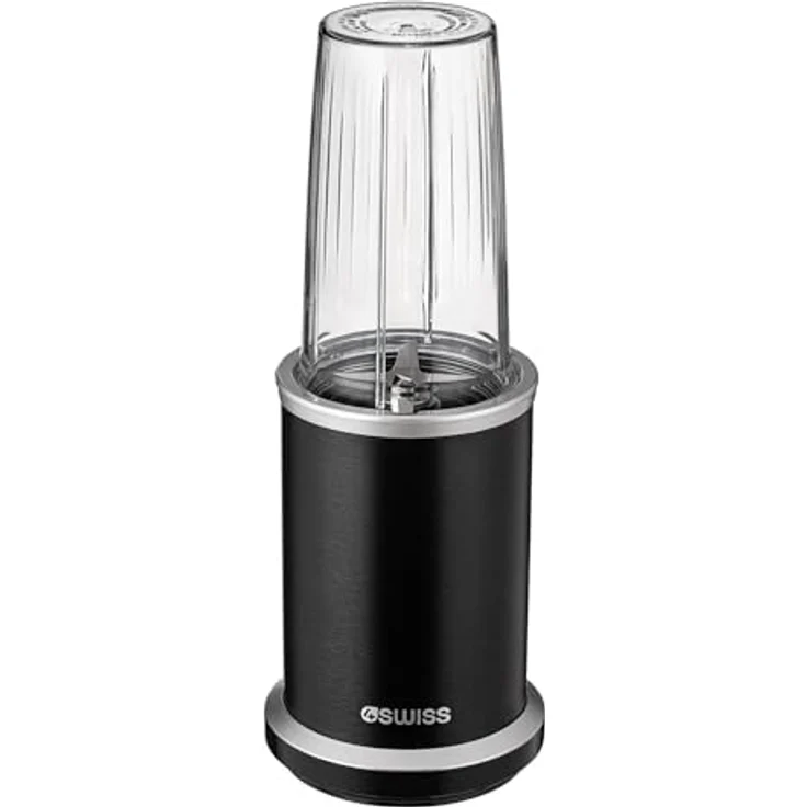 4Swiss NB102 Mixer Smoothie Maker, tragbarer Standmixer für Küche, leistungsstark, kompakt, schwarz – Bild 1