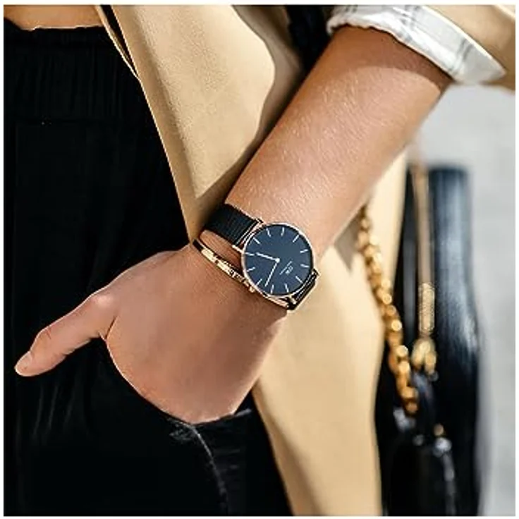 Daniel Wellington Petite Uhr 32mm Double Plated Stainless Steel (316L) Rose Gold, Damenuhr mit veredeltem Edelstahl 316L in Roségold – Bild 2