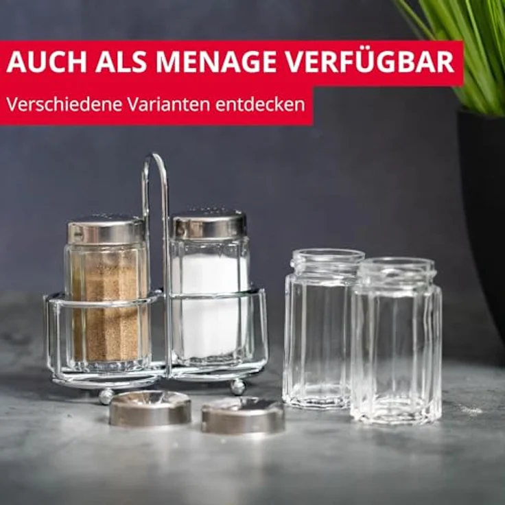 Westmark Salzstreuer, Fassungsvermögen 50 ml, Rostfreier Edelstahl-Glas, Traditionell, Silber-Transparent, 63012260 – Bild 8