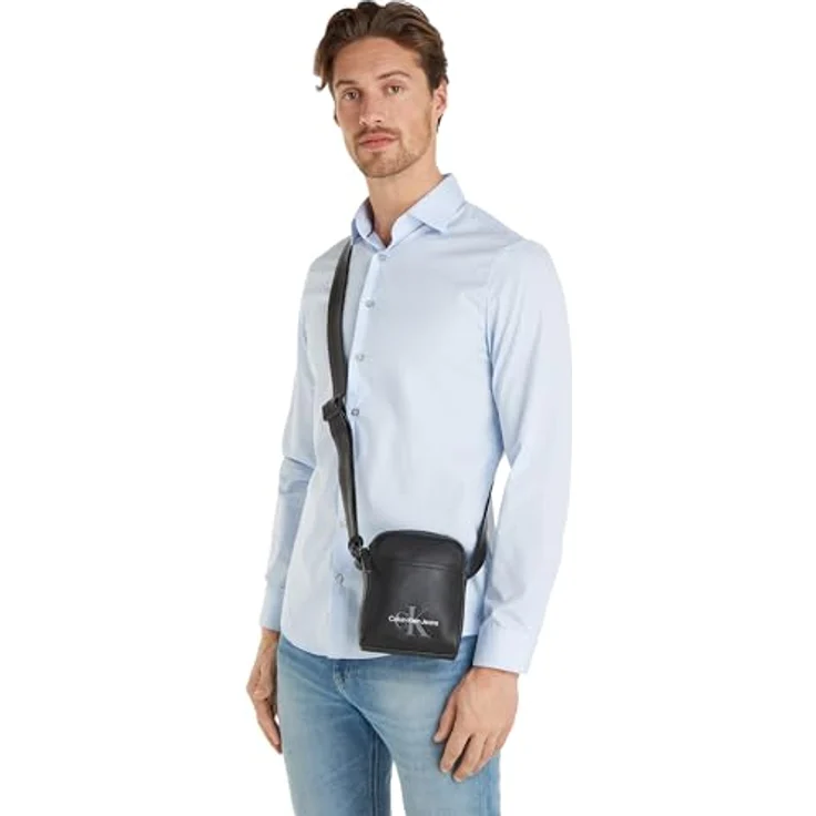 Calvin Klein Jeans Umhängetasche MONOGRAM SOFT REPORTER17, Crossbodybag Citybag Classic, Schwarz – Bild 3