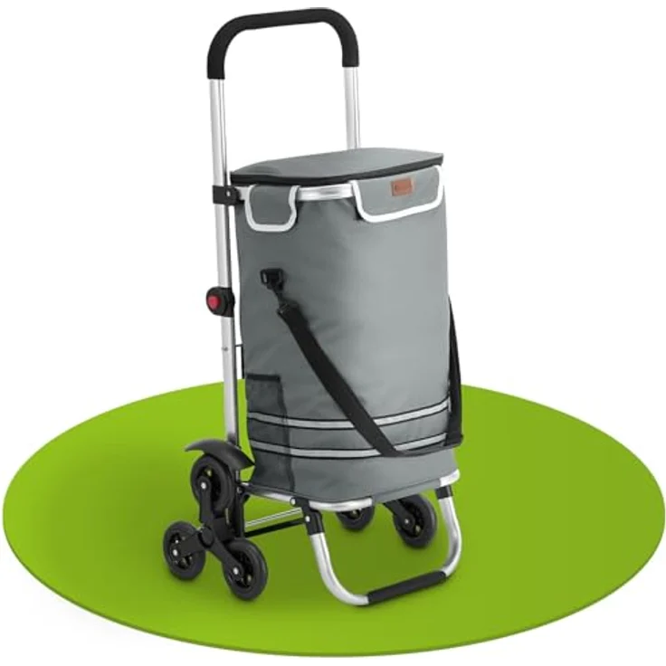 Juskys Einkaufstrolley für Treppen - 56 L, modern & klappbar, Grau – Bild 1