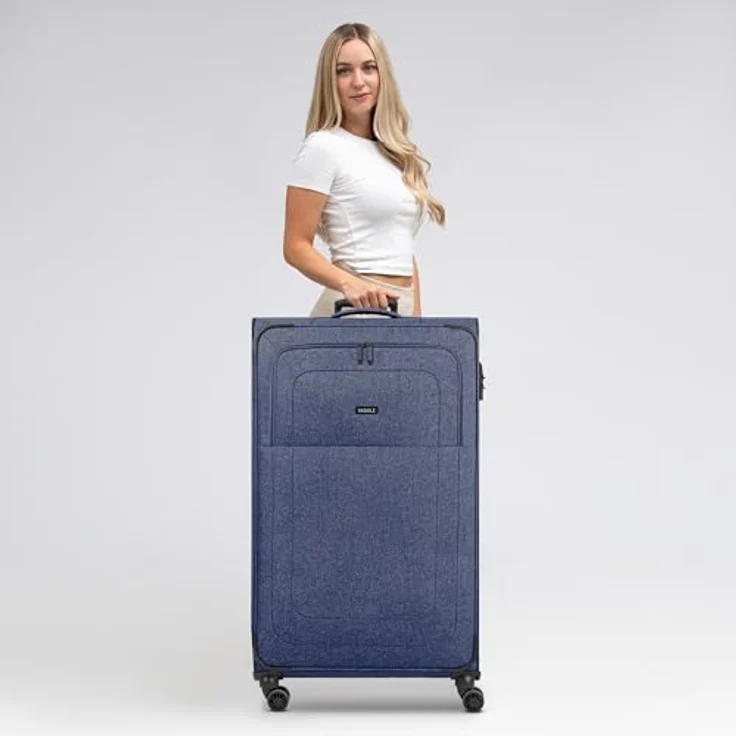 Redolz Essentials 12, XL 4-Rollen Trolley 90 cm, 130 l, sehr groß, blau, mit TSA-Schloss und intelligentem Innenleben – Bild 5