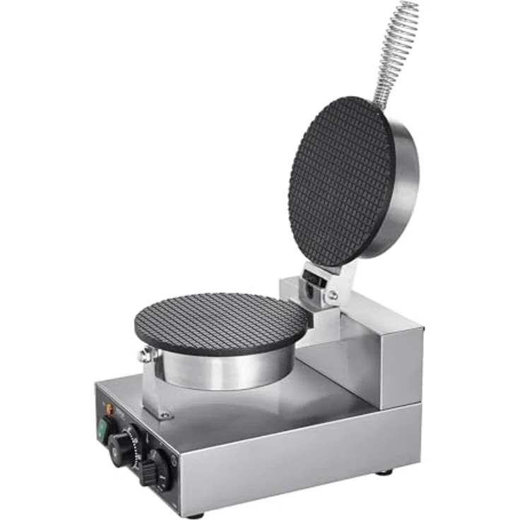 VEVOR elektrische Eistütenmaschine 1230 W mit antihaftbeschichteter Frühlingsrollenform und Temperatur- und Zeitregelung, für Restaurant Bäckerei Snackbar Familie – Bild 4