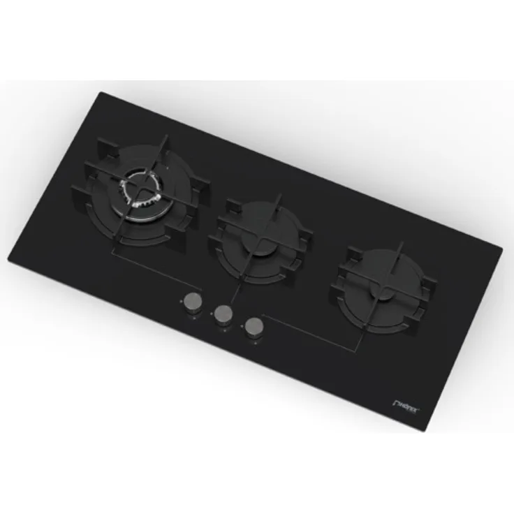 Phönix PG-903L Einbau Gaskochfeld, 3-flammig, Glasoberfläche, Energieeffizient, 90 cm