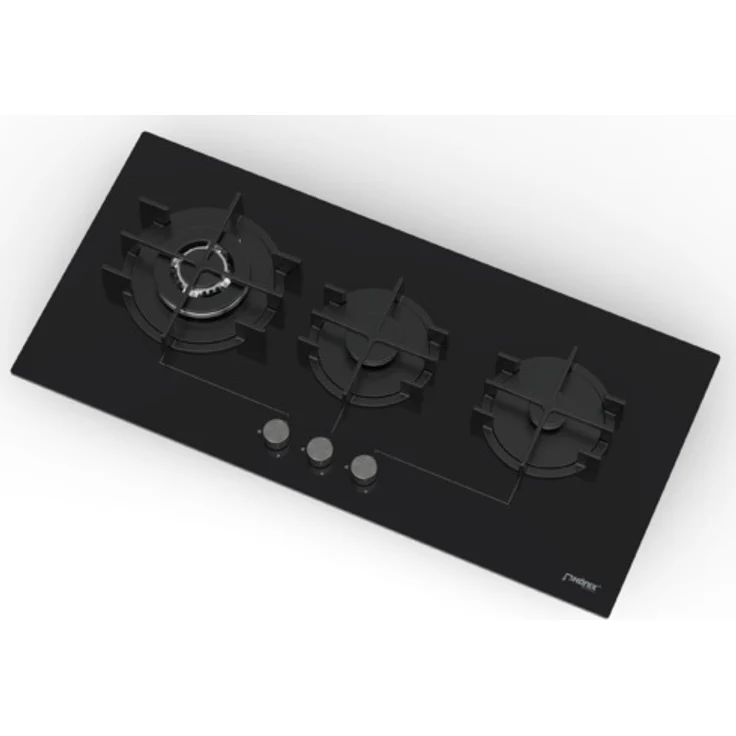 Phönix PG-903L Einbau Gaskochfeld, 3-flammig, Glasoberfläche, Energieeffizient, 90 cm