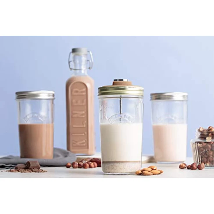 Kilner Nussmilch - Mandelmilch-Herstellungset-Set, 2 Gläser mit Zubehör und Deckel, 0,5 l – Bild 4