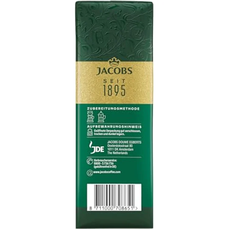 Jacobs Filterkaffee Krönung Klassisch, gemahlener Kaffee, 12er Pack (12 x 500 g) – Bild 7