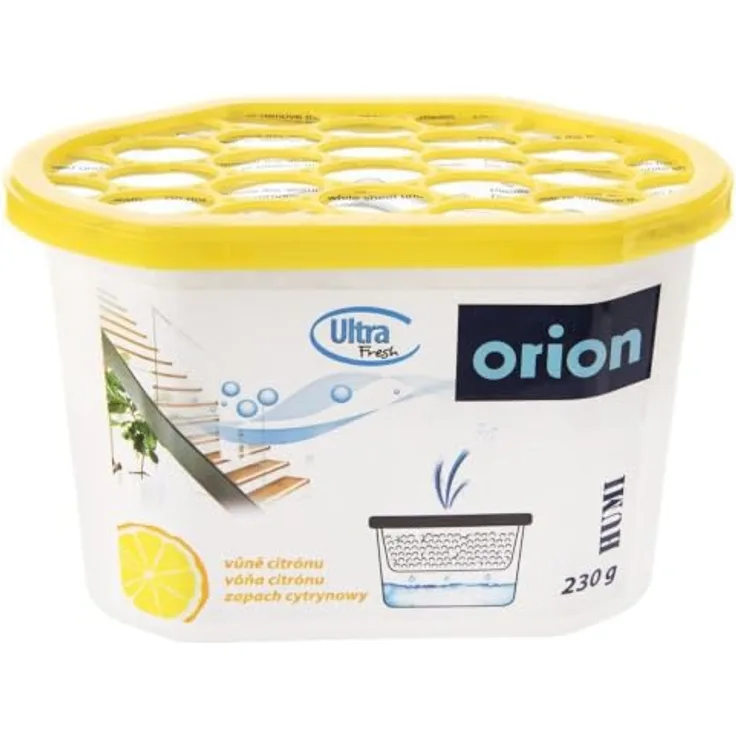 Orion Group Luftentfeuchter ULTRA FRESH, geruchsneutralisierend mit Zitronenduft, für Räume bis 20 m³, 230g, weiß/gelb