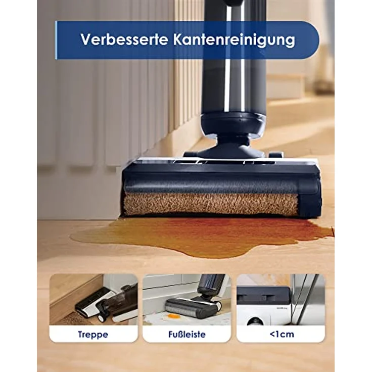 Tineco Floor One S5 Smart Nass-Trocken-Sauger, 35 min Akkubetrieb, 2-Tank-System, Sprachassistenz, schwarz – Bild 6
