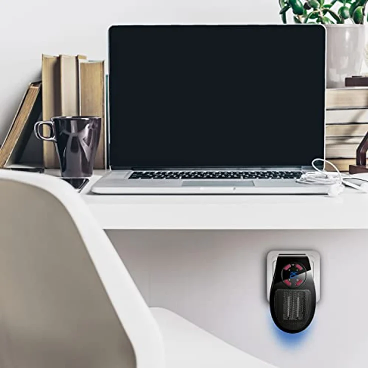 Taurus Tropicano Plug Heater Mini Keramik tragbar, leicht und kompakt, kabelloser Heizlüfter, programmierbarer Thermostat, 2 Leistungsstufen, Kühlmodus, 500 W, Schwarz, Heizlüfter – Bild 3