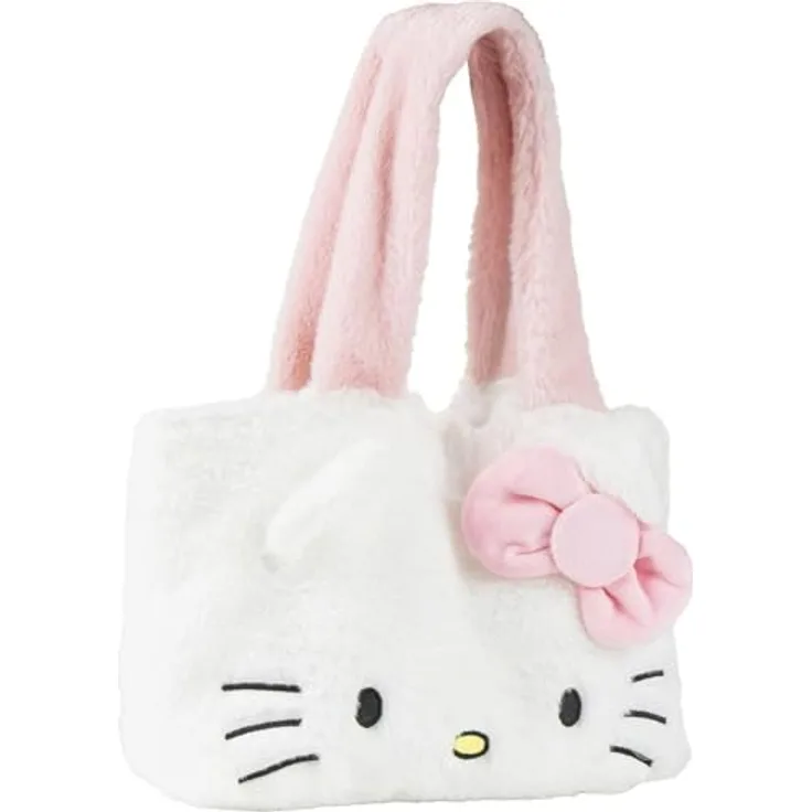Cerda Cerda Shopper Hello Kitty Plüsch Einkaufstasche, 30 × 22,5 × 2 cm, 100 % Polyester, leicht und pflegeleicht