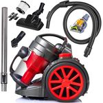 LEHMANN LHOCV-7018 Zyklon Staubsauger beutellos | Bodenstaubsauger mit Zyklontechnologie | Zylinder-Staubsauger mit Düsensatz | 4000 Watt, HEPA-Filter, 1,8 L, schwarz