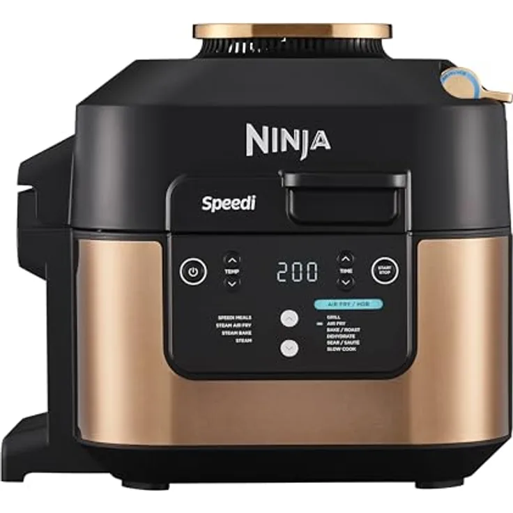 Ninja Speedi Multikocher 10-in-1, 5,7L Airfryer Fritteuse, Slow Cooker, Grillen, Backen, Schwarz & Kupfer