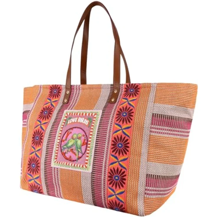 Oilily Stripes Shopper Tasche, orange, 39 cm x 26 cm x 34 cm, 100% Polyester – Bild 2