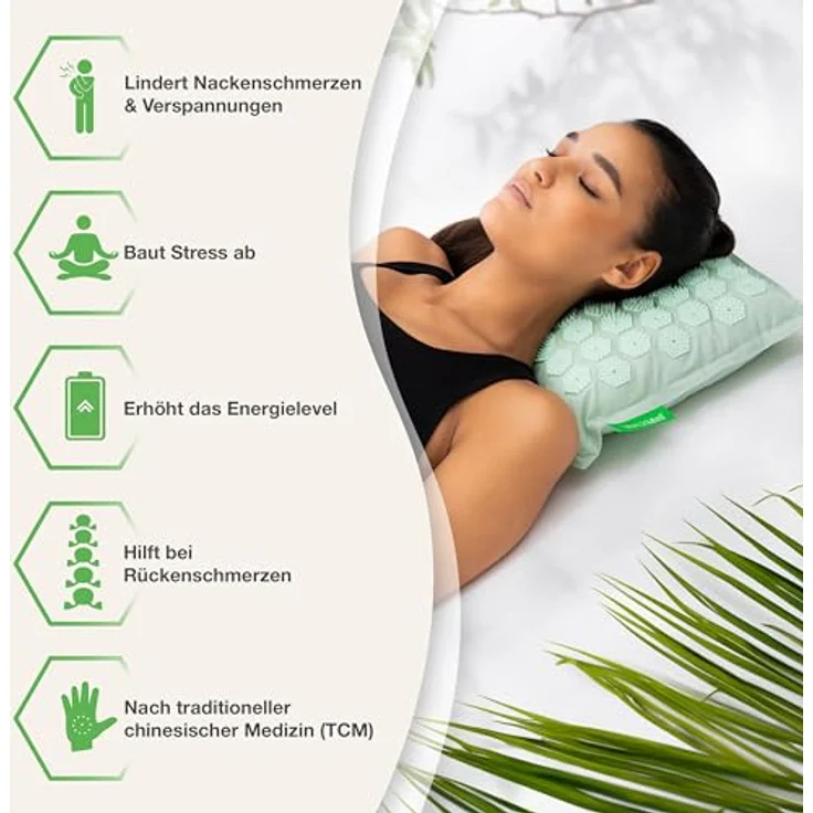 BACKLAxx® Akupressurmatte und Akupressur Kissen aus umweltfreundlichem Halbleinen und reiner Kokosfaser – Bild 2