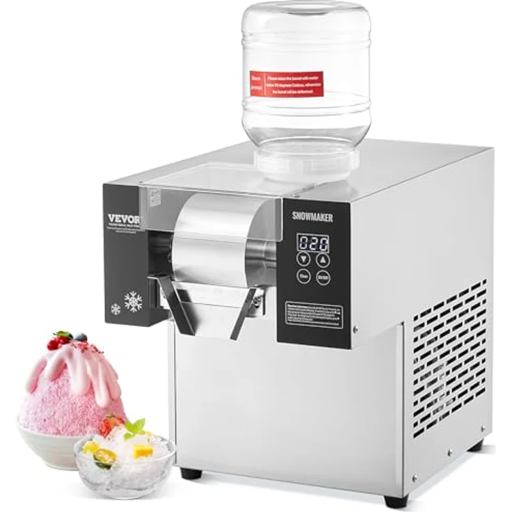 VEVOR Kommerzielle Schneeflocken-Eismaschine Schneeeisbereiter, 125 kg/24 h, Edelstahl-Eisrasierer, elektrisch mit Touch-Screen – Bild 1