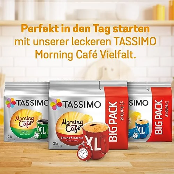 Tassimo Morning Café Mild XL, 5er Pack, Frühstücks Kaffee, Morgen Kaffeekapsel, Gemahlener Röstkaffee, 105 T-Discs – Bild 7