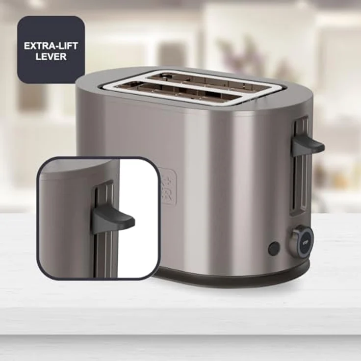 Black & Decker Es9600160b 900w Toaster mit 2 Schlitzen aus Edelstahl, EU Plug 220V, One Size – Bild 8