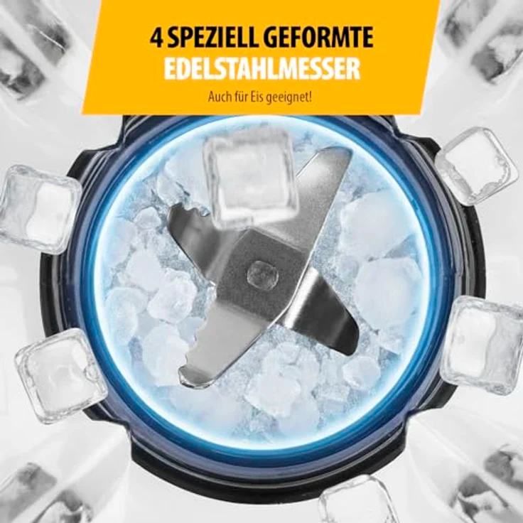 Tristar BL-4489 Standmixer, 1,5 L Glasbehälter, 1000 W Motor, Edelstahlgehäuse, 2 Geschwindigkeitsstufen, leicht zu reinigen – Bild 4