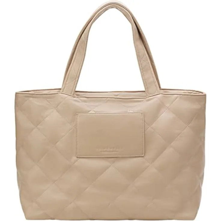 Seidenfelt Evenes Shopper Tasche 54 cm, 100% Polyurethan, beige, 54 x 19 x 36 cm