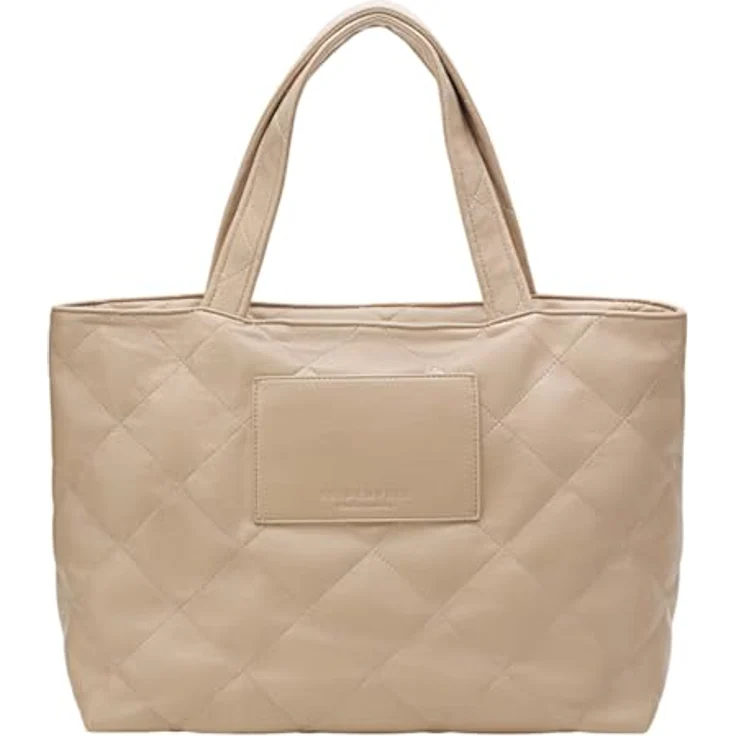 Seidenfelt Evenes Shopper Tasche 54 cm, 100% Polyurethan, beige, 54 x 19 x 36 cm – Bild 1