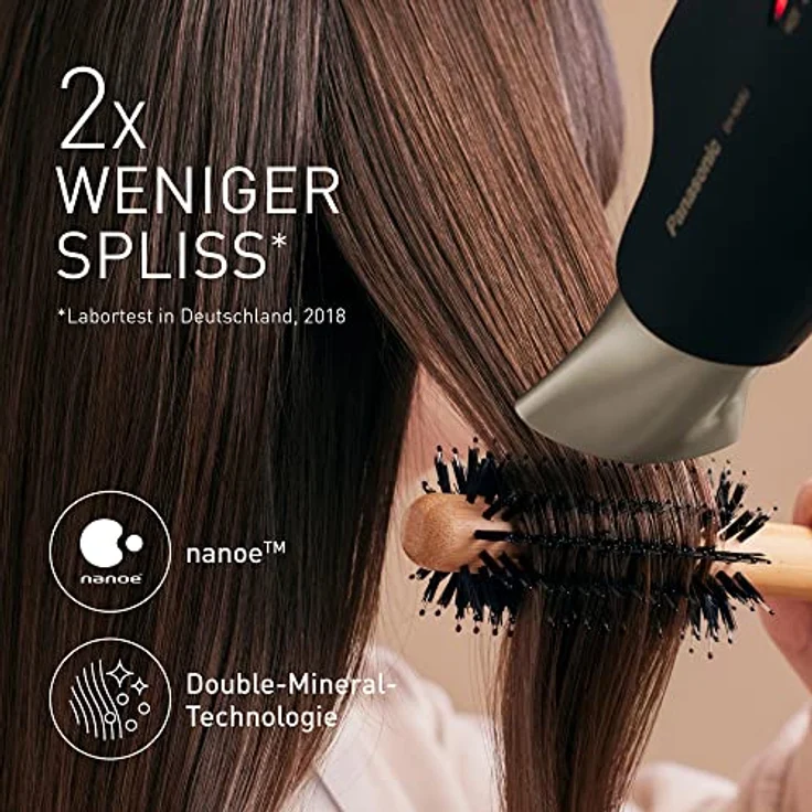Panasonic EH-NA9J Haartrockner Nanoe Technologie (4 Modi für Haare, Gesicht und Kopfhaut, 2 Temperatureinstellungen, 2 Aufsätze) schwarz, Champagner-gold – Bild 2