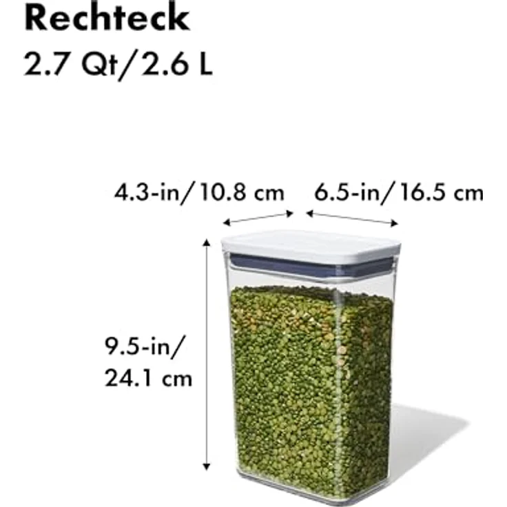 OXO Good Grips POP-Behälter – luftdichte, stapelbare Aufbewahrung von Lebensmitteln – 2,6 L für Reis und mehr – Bild 2