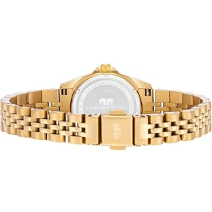 Rhodenwald & Söhne Damen Quarz Uhr analog mit IP-vergoldetem Edelstahlarmband, 27,5 mm Gehäuse, wasserdicht bis 5 ATM, gelbgold – Bild 5