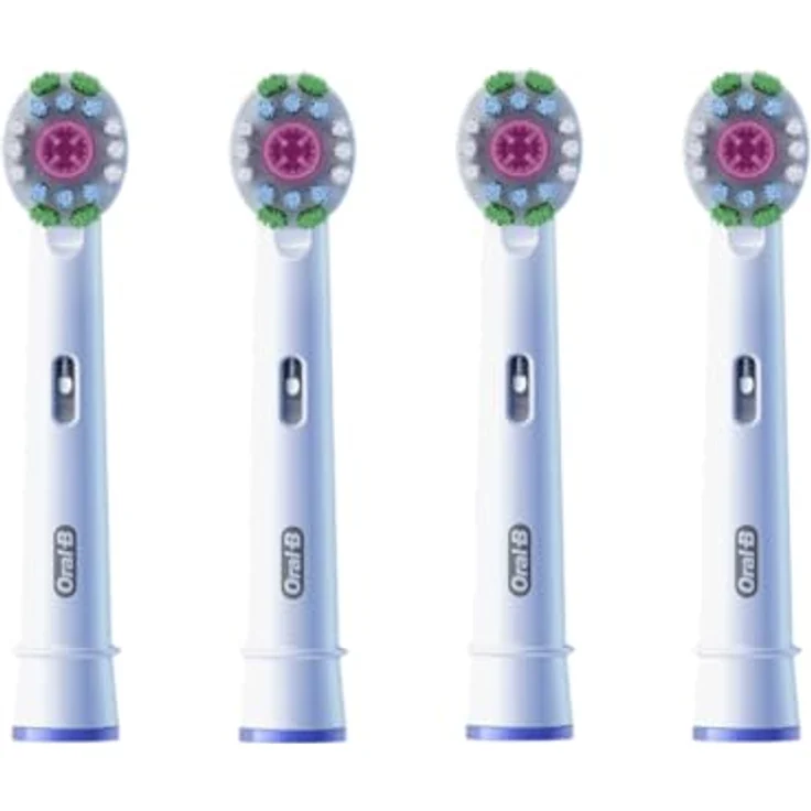 Oral-B Pro 3D White Zahnbürsten-Endstücke, 4er Pack - X-förmige Fasern, einzigartiges Polierpad, verschleißindikator - Weiß – Bild 2