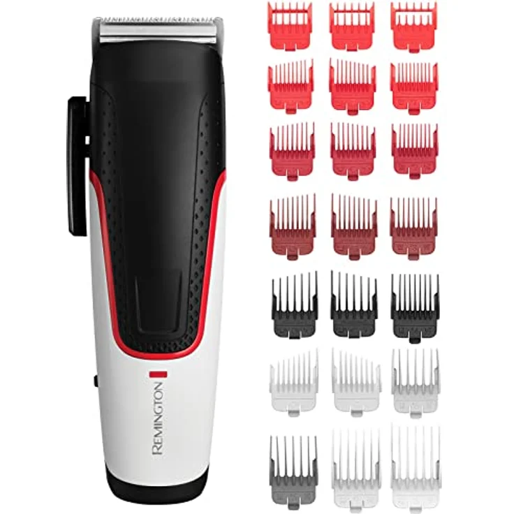 Remington Haarschneidemaschine HC500 (selbstschärfende Edelstahlklingen, 10 angeschrägte Fade-Kämme, 9 Aufsteckkämme, 2 Kämme für Haare hinter den Ohren, Netz-/Akkubetrieb) Haarschneider Easy Fade – Bild 1