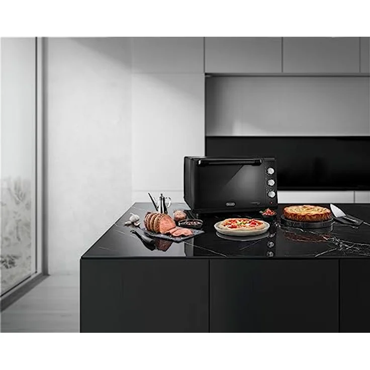 De'Longhi Chef EO34302 Elektrischer Umluftofen mit 5 Kochstufen, doppelte Glastür, Timer 120 Zoll, Kapazität 34 l, 2000 W, in Schwarz – Bild 3