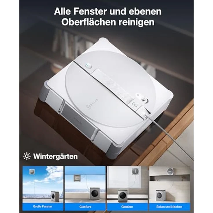 ECOVACS WINBOT W3 OMNI, Fensterputzroboter mit Multifunktionsstation, automatischer Reinigung der Wischpads, TruEdge-Technologie, 12-stufiges Schutzsystem – Bild 7