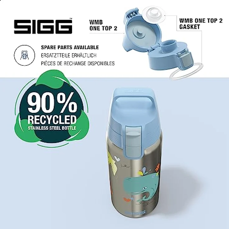 SIGG - Isolierte Trinkflasche Kinder - Shield Therm Kids - Für kohlensäurehaltige Getränke geeignet - Auslaufsicher - Spülmaschinenfest - BPA-frei - 90% recycelter Edelstahl - 0,5L – Bild 4