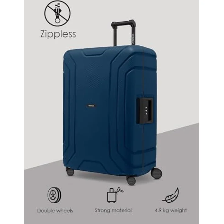 REDOLZ Hartschalen Check-in Koffer Essentials 15, XL Trolley 53 x 28 x 75 cm, 100 Liter Volumen, 3-Punkt-Verschluss, TSA-Schloss, 4-Rollen aus Polypropylen – Bild 4