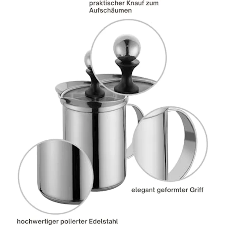 Cilio KP0000550269 Creamer-KP0000550269 Cappuccino Creamer, Edelstahl – Bild 3
