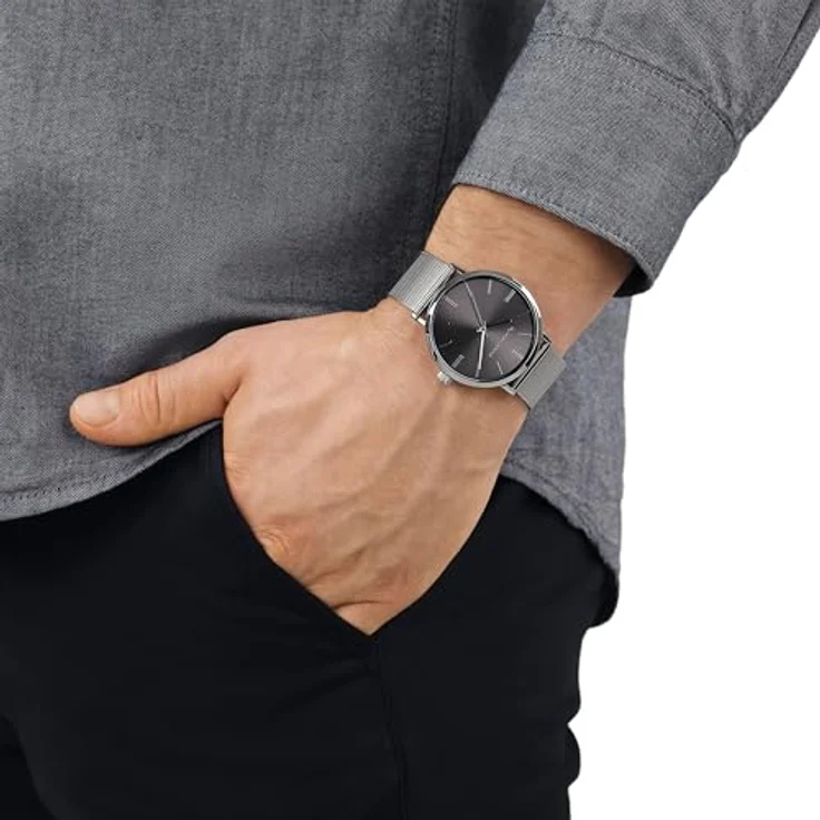Tom Tailor Armbanduhr Herren, Metallband aus Edelstahl, silber, wasserdicht bis 3 bar, Geschenkbox, 2100595 – Bild 2