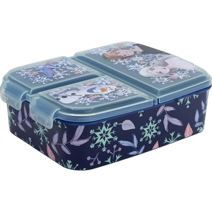Stor Lunchbox Disney Frozen, Kinder Brotdose mit 3 Fächern, robust und leicht zu öffnen, für Schule und Ausflüge – Bild 1