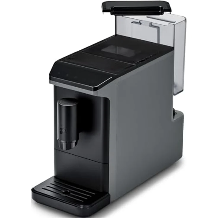 Tchibo Esperto mini Kaffeevollautomat, kompakt für Caffè Crema und Espresso, nur 16 cm breit, grau – Bild 4