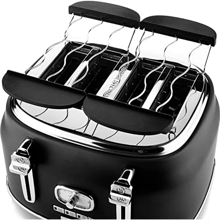 Westinghouse Retro Frühstücksset 4-Schlitz Toaster & Wasserkocher 1,7L, schwarz – Bild 3