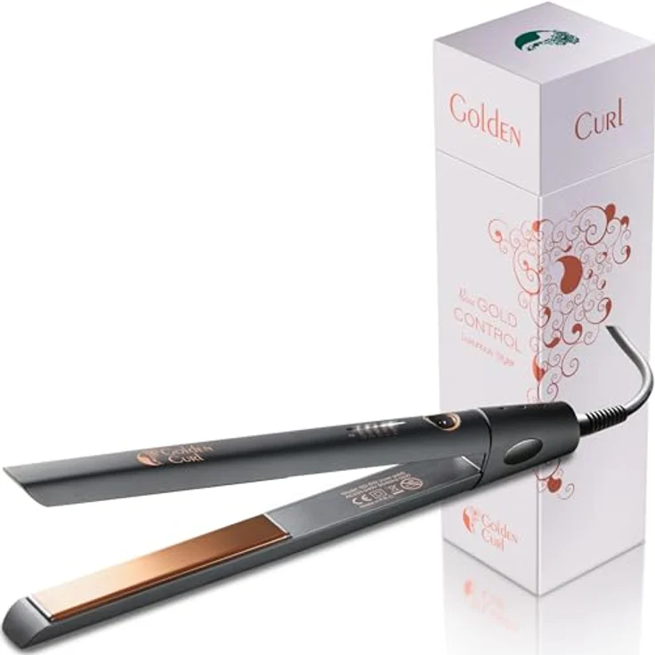 Golden Curl Glätteisen Locken und Glätten Haarglätter - 5 Jahre Sorgenfreiheit - 2 in 1 Styler (Rose Gold Control) – Bild 1