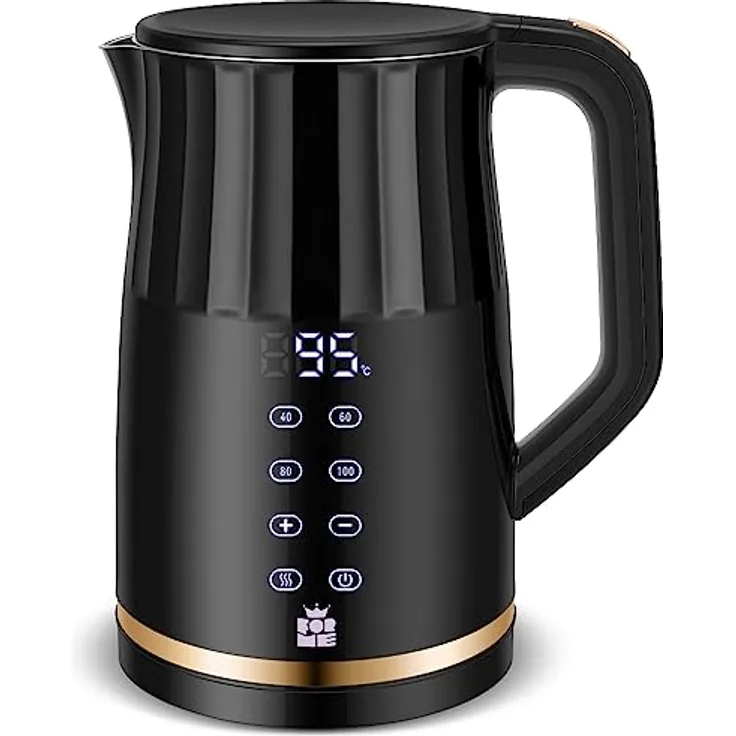 ForMe Edelstahl Wasserkocher 1,7 Temperatureinstellung Temperaturwahl 40-100°C Smart LED Digital Temperaturanzeige BPA FREI Temperatur Einstellbar Kessel I Teekanne Teekessel mit Warmhaltefunktion