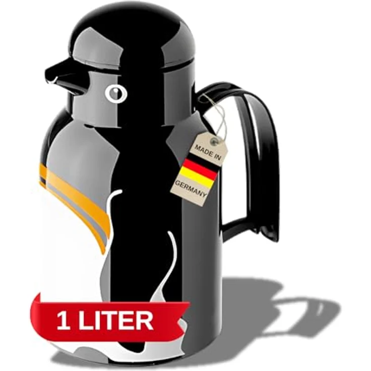 Helios Thermo-Bird Pinguin Kunststoff-Isolierkanne, schwarz, 1 Liter – Bild 2
