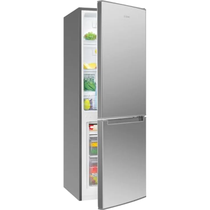 Bomann® KG 320.3, Kühlschrank mit Gefrierfach, 143 cm, 173L, Edelstahloptik, leise, Türanschlag wechselbar – Bild 1