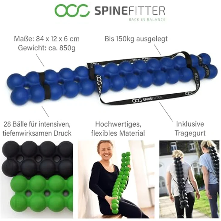 SISSEL SPINEFITTER Blau | Massagegerät für Rücken & Balance | löst Verspannungen & Blockaden | Ideal zu Pilates und Yoga | Zur Entspannung der Wirbelsäule | Für Zuhause & Praxis – Bild 4