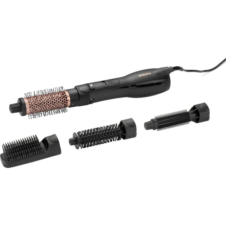 BaByliss Warmluftbürste Smooth Finish 1200, Warmluftbürste mit 1200 W Leistung, Schwarz/Rosé – Bild 1
