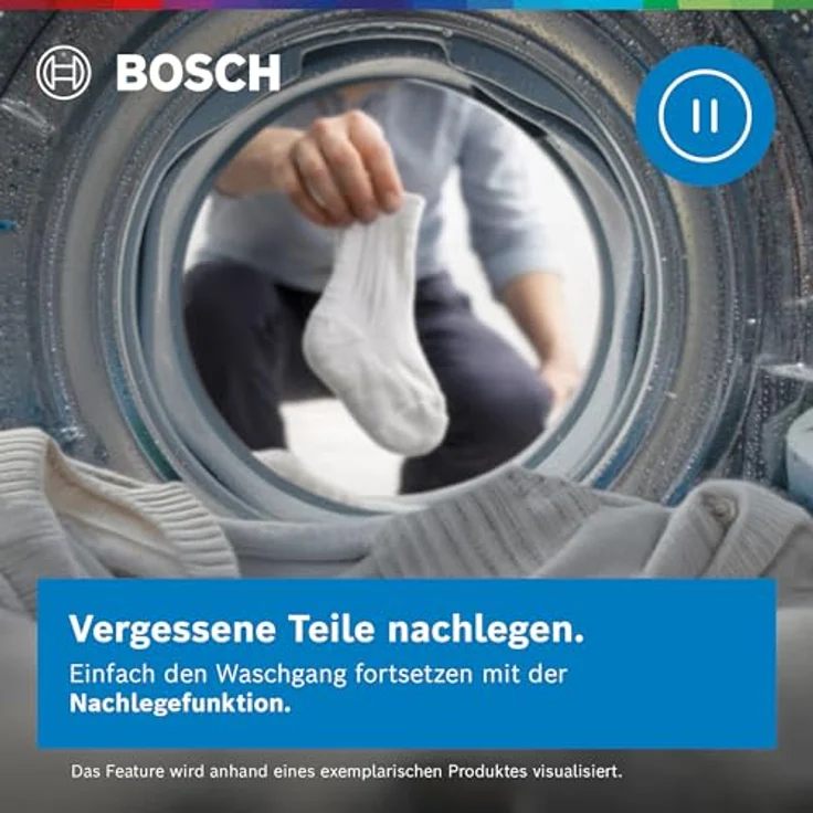 Bosch WIW 28443, Frontlader-Waschmaschine, C, Fassungsvermögen 8 kg, Standgerät, Breite 60 cm, weiß – Bild 7