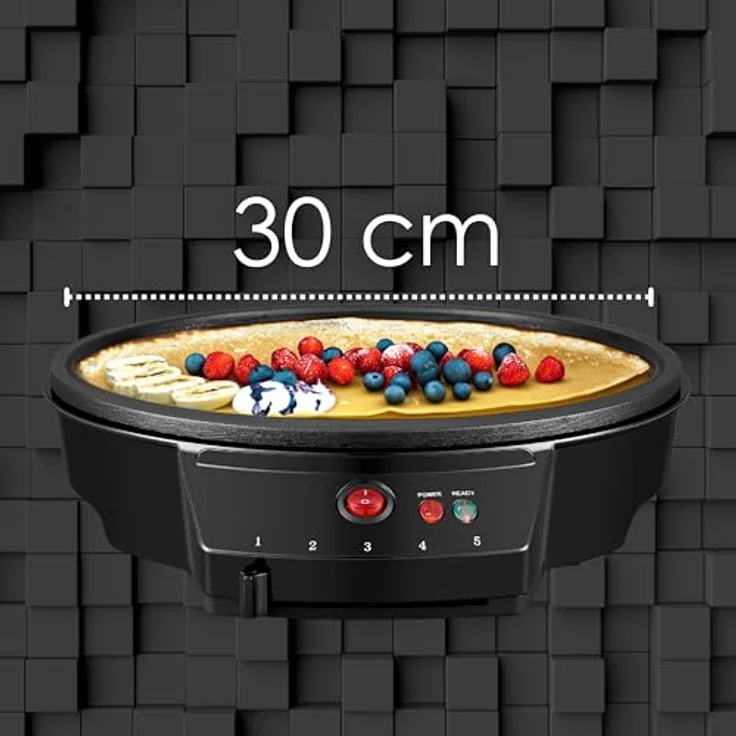 STEINBORG Crêpesmaker SB-2230, 1000 W, Ø 30 cm, Antihaftbeschichtung, Cool-Touch-Griff, Regelbarer Temperaturcontroller – Bild 6