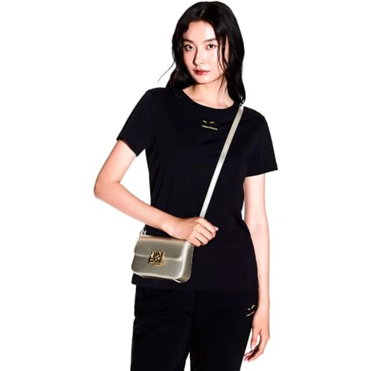 Armani Exchange Amy Mini Bag Umhängetasche, 17 cm, goldfarben aus 100% Polyurethan – Bild 6