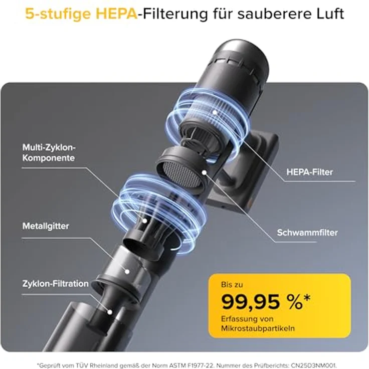 ROBOROCK H60 Ultra, Handstaubsauger mit 210 AW Saugleistung, flexibel, schwarz – Bild 7