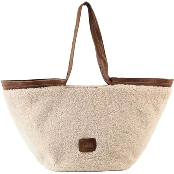 FredsBruder Teddy Layer Shopper Tasche aus 100% Leder, 27.5 cm, beige – Bild 1